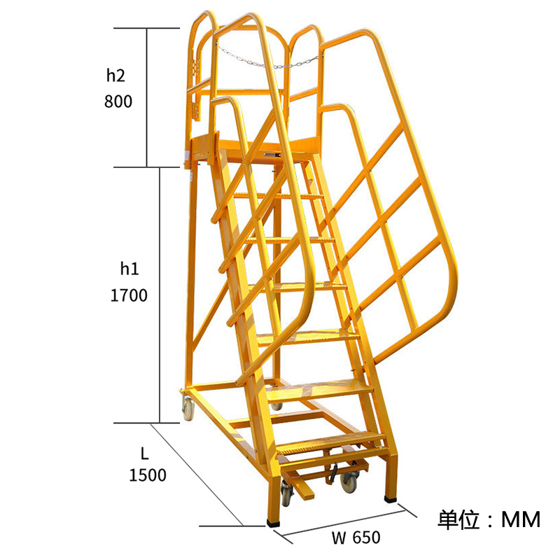 自鎖式貨架梯帶扶手